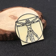 Da Vinci's Painting Vitruvian Man Enamel Pins Brooch for Women Men Badge Jewelry 2024 - buy cheap