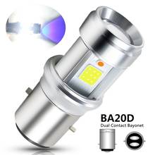 1pc BA20D LED Motorcycle Headlight COB LED Glass Lens Bulbs High/Low Fog Lamp White + Blue Light DC 9-18V 3000LM Super Bright 2024 - buy cheap