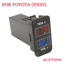 12v led eletrônico digital medidor de temperatura e voltagem do carro auto tensão para toyota vigo old toyota modificação 2024 - compre barato