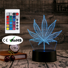 3D Led Novety Lighting Creative Gift Night Light Table Lamp Bedside Leaves Light Led Home Corridor Hotel Party Atmosphere Lights 2024 - buy cheap