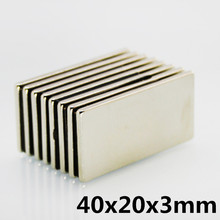 2pcs 40 x20 x 3 mm N35 Super Strong Small 40*20*3mm Neodymium Magnets Rare Earth Powerful Magnet 2024 - buy cheap