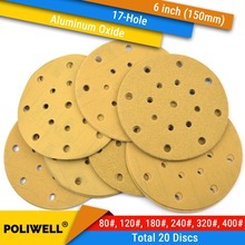 20PCS 236U 6 Inch(150mm) 17-Hole 80#-400# Grit Hook & Loop Sanding Discs for Dry Sanding Round Abrasive Flocking Sandpaper 2024 - buy cheap
