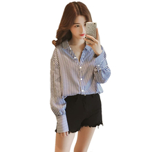 YSDNCHI Striped Blouse Spring Autumn Women Black Strips V-Neck Long Sleeve Work Shirts Women Office Tops Business 2024 - buy cheap