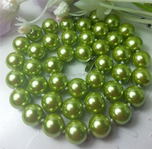 Красивое Ожерелье из жемчуга 10 мм с зелеными морскими ракушками, веревочные цепочки ручной работы, бусины для женщин, бижутерия из натурального камня (минимальный заказ 1) 2024 - купить недорого