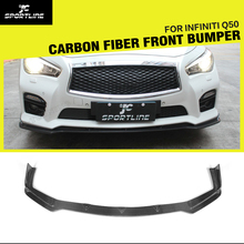 Carbon Fiber Front Bumper Lip Spoiler Splitters Apron for Infiniti Q50 Base Sedan Sport 4-Door 2013 - 2017 2024 - buy cheap