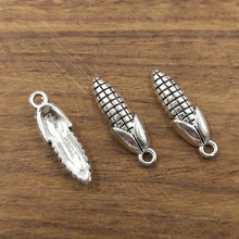 10pcs Charms corn 24*7.5mm Tibetan Silver Plated Pendants Antique Jewelry Making DIY Handmade Craft 2024 - buy cheap