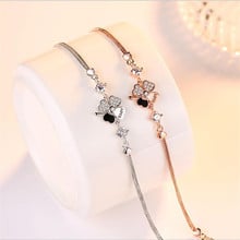 LUKENI Trendy Silver Clover Crystal Female Bracelets Jewelry Fashion Rose Gold Girl Bracelets Lady Birthday Party Accessories 2024 - buy cheap