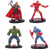 Pçs/set 4 Vingadores Marvel Super Heroes Brinquedos Figura do homem de ferro hulk Capitão América thor Infinito Guerra Estatueta modelo versão Q presente 2024 - compre barato