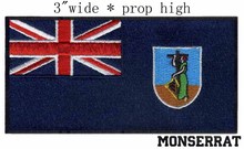 Monserrat Flag 3" wide embroidery patch  for collar applique/flowers/the green skirt girl 2024 - buy cheap