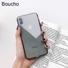 Boucho Cores Doces Caixa Transparente Para O iphone X XS MAX XR 8 além de 7 mais Casos de Telefone TPU Macio Para iphone 6 6s 7 8 Mais Tampa Traseira 2024 - compre barato