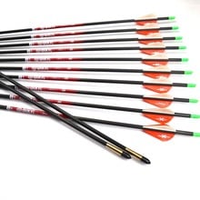 12pcs Pure Carbon Arrow ID 4.2mm 30 inches Spine 350 400 With 2 inches  Feather +-0.001 Straightness for Archery Shoot Hunting 2024 - buy cheap