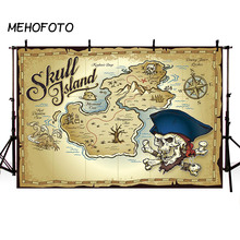 MEHOFOTO Карта сокровищ фон для фотографии пиратский капитан День Рождения декорации Фотофон Buccaneer 2024 - купить недорого