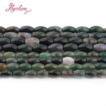 6x8,8x12mm Smooth Oval Green Moss Agates Beads Natural Stone Beads For DIY Necklace Bracelats Jewelry Making 15" Free Shipping 2024 - buy cheap