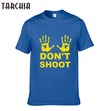 Модная мужская футболка TARCHIA с принтом не стреляй, Мужская подходящая Мужская футболка с коротким рукавом, брендовая одежда, футболки, рубашка, летние мужские футболки 2024 - купить недорого