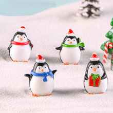 Mini pinguim adorável de resina, brinquedo artesanal em miniatura com ornamentos de arco-íris, unicórnio, pato amarelo, fada, jardim, plantas, presente diy, 1 peça 2024 - compre barato