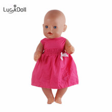 Luckdoll vestido de verão, novo vestido da moda, tamanho 18 estadunidense, acessórios de boneca de 43cm, brinquedos de meninas, presente de geração, presente de aniversário 2024 - compre barato