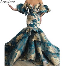 Plus Size Vintage Dubai Prom Dresses 2019 Long Mermaid Sweetheart Off-Shoulder Tiered Train Evening Prom Party Gowns Custom 2024 - buy cheap