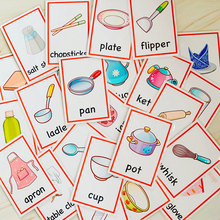 Children Kitchen+Bathroom card English FlashCard Study Montessori   Education Learning English Word language cards Kid baby Gift 2024 - buy cheap