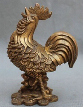 Shitou 003277 china fengshui bronze zodíaco ano animal rooster galo yuanbao estátua de riqueza de moeda desconto 30% (c0324) 2024 - compre barato