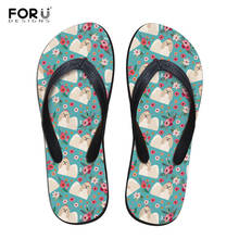 FORUDESIGNS Women Light Weight Slippers Cute Shih Tzu Flower Floral Printing Ladies Fashion Summer Beach Flip Flops Flats Shoes 2024 - buy cheap