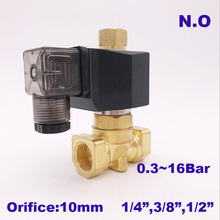 GOGO 2 way brass water Normally open solenoid valve 1/4 3/8 1/2 inch AC 220V 24V 12V Orifice 10mm 16bar PXC pressure valve 2024 - buy cheap