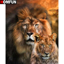 HOMFUN Full Square/Round Drill 5D DIY Diamond Painting "Animal lion" Embroidery Cross Stitch 5D Home Decor A15489 2024 - buy cheap