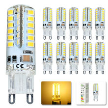 10x светодиодный лампы SMD 2835 G9 7 Вт 48 Светодиодный s кукурузы светильник 220V 360 градусов возможность замены галлогеновой лампой 48 Светодиодный AC 200-240V 2024 - купить недорого