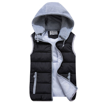 2018 mujeres Otoño Invierno chaleco negro cálido algodón arrugado con capucha con cremallera Chaleco de talla grande 3XL chaqueta informal corta L0801 2024 - compra barato