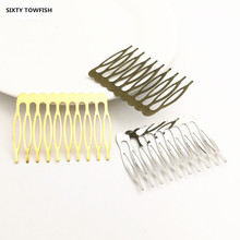8 pieces/lot 38x52mm Metal Gold color/White K/Antique bronze Hair Combs Fashion Hairwear DIY Hair Jewelry Accessory Findings 2024 - buy cheap