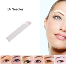 10 PCS 16Pin Permanent Makeup Manual Eyebrow Tattoo Needles Blade For 3D Embroidery Microblading Tattoo Pen Machine 2024 - buy cheap