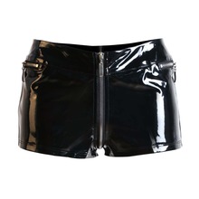 Sexy Women Separable Zipper Open Crotch Hot Short Punk Low Waist PVC Shiny Mini Hot Shorts Night Club Stage Wear Plus Size F34 2024 - buy cheap