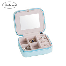 Mini caja de almacenamiento para pendientes pequeños, joyero portátil de cuero PU, caja de regalo de alta calidad para mujer 2024 - compra barato
