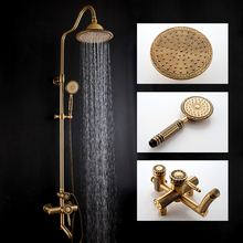 Vidric Shower Faucets Luxury Bath Shower Sets Bathroom Wall Mounted Hand Held Antique Brass Shower Head Kit Shower Faucet Set 2024 - buy cheap