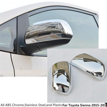Высококачественное хромированное украшение из АБС-пластика, боковое стекло заднего вида, крышка зеркала заднего вида, отделочная рамка, 2 шт. для Toyota Sienna 2015 2016 2017 2024 - купить недорого