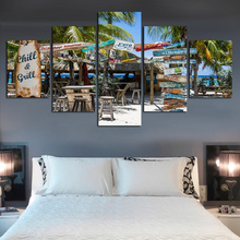 Pintura de tela minimalista vintage para parede aruto, decoração moderna para casa, mar havaí e praia 2024 - compre barato
