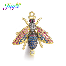 Juya enfeite para pulseiras, faça você mesmo, pingente artesanal com cristais coloridos, abelha, borboleta, inseto, acessório para fazer joias 2024 - compre barato