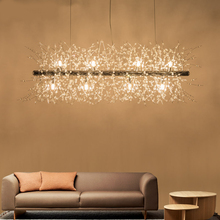 Luminária pendente com cristal, estilo nórdico, simples, para sala de estar, restaurante, arte criativa, led, bar, quarto quente 2024 - compre barato