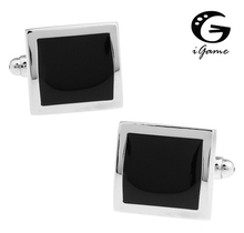iGame New Arrival Enamel Cuff Links Fashion Square Black Design Free Shipping 2024 - buy cheap