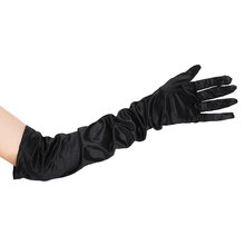 Женские Длинные атласные перчатки на локтях, для вечеринок, свадеб, Маскарадного костюма, размер от 1 до 5 дюймов, черные 2024 - купить недорого