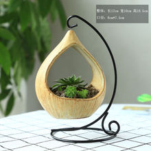 Hanging Wooden Air Plant Terrarium With Metal Stand 10cm Globe Rack Holder Round Aquarium Fish Flower Plant Vase 2024 - buy cheap