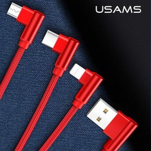 USAMS 3в1 USB кабель для iPhone XR samsung зарядный кабель мобильного телефона Microusb type C зарядное устройство кабели микро-usb кабель зарядное устройство 2024 - купить недорого