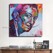 handpainted Modern Oil Painting Graffiti Salvador Canvas Art Wall Picture For Living Room Home Decor colorful portrait picture 2024 - buy cheap
