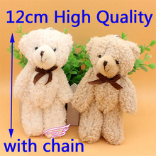 40pcs 12cm High Mini Joint Teddy Bear toy Plush With Chain small Stuffed jointed bears keychain bouquet key chain flower pendant 2024 - buy cheap