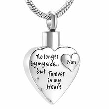 JJ001 No Longer By My Side But Forever In My Heart Stainless Steel Cremation Urn Necklace Hold Ashes Keepsake For Loved ones 2024 - buy cheap