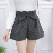 2019 Autumn Winter All-match Women Woolen Shorts High Waist Shorts Female Slim Wide Leg Shorts Plus Size Loose Shorts Brief W670 2024 - buy cheap