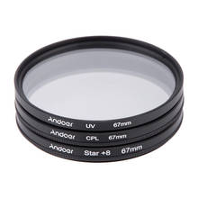 Набор фильтров Andoer 67 мм, комплект 8-точечных фильтров UV + CPL + Star с чехлом для объектива цифровой зеркальной камеры Canon Nikon Sony 2024 - купить недорого