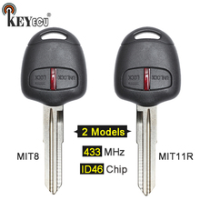 KEYECU 433MHz ID46 Chip Replacement 2 Button Remote Key Fob for Mitsubishi Lancer Outlander MIT8 Left/ MIT11R Right Blade 2024 - buy cheap