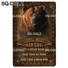 Cartel de Metal con forma de oso para pared, placa de pintura, Bar, decoración del público, póster de letras artísticas, SQ-DGLZ 2024 - compra barato