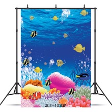 Bajo el Mar peces de fondo de vinilo para sesión de fotos de los niños bebé nacido ducha personalizado Fondo estudio fotográfico Photocall 2024 - compra barato