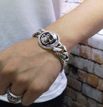 100% S925 solid silver vintage Thai silver fashion bracelet male punk style turn bracelet 2024 - buy cheap
